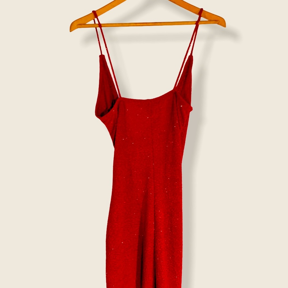 Red glittery dress